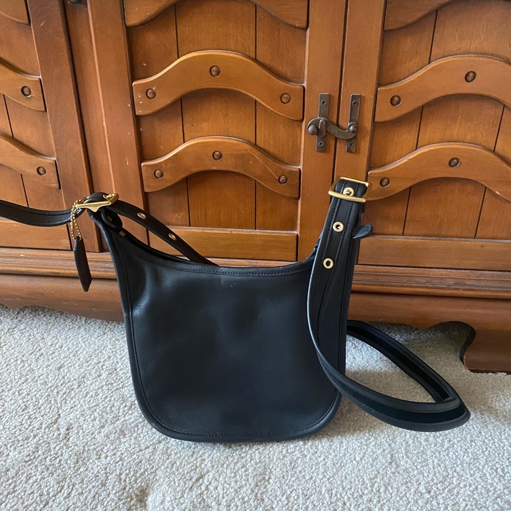 New coach black leather purse
